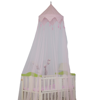 2020 offre spéciale style mignon pompon rose décor bébé berceau Conopy moustiquaire